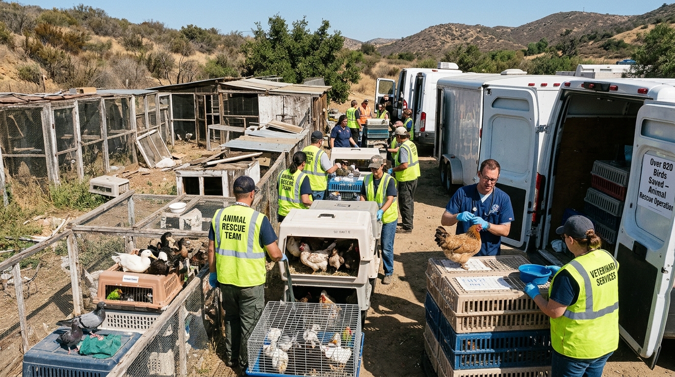 Over 820 Birds Saved During Large Animal Rescue in Southern California